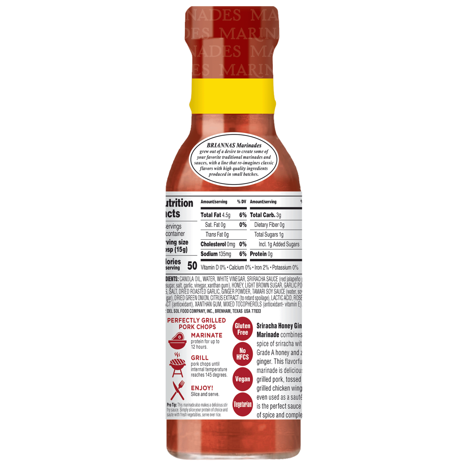 slide 2 of 4, BRIANNAS Sriracha Honey Ginger Marinades 12 fl oz, 12 oz