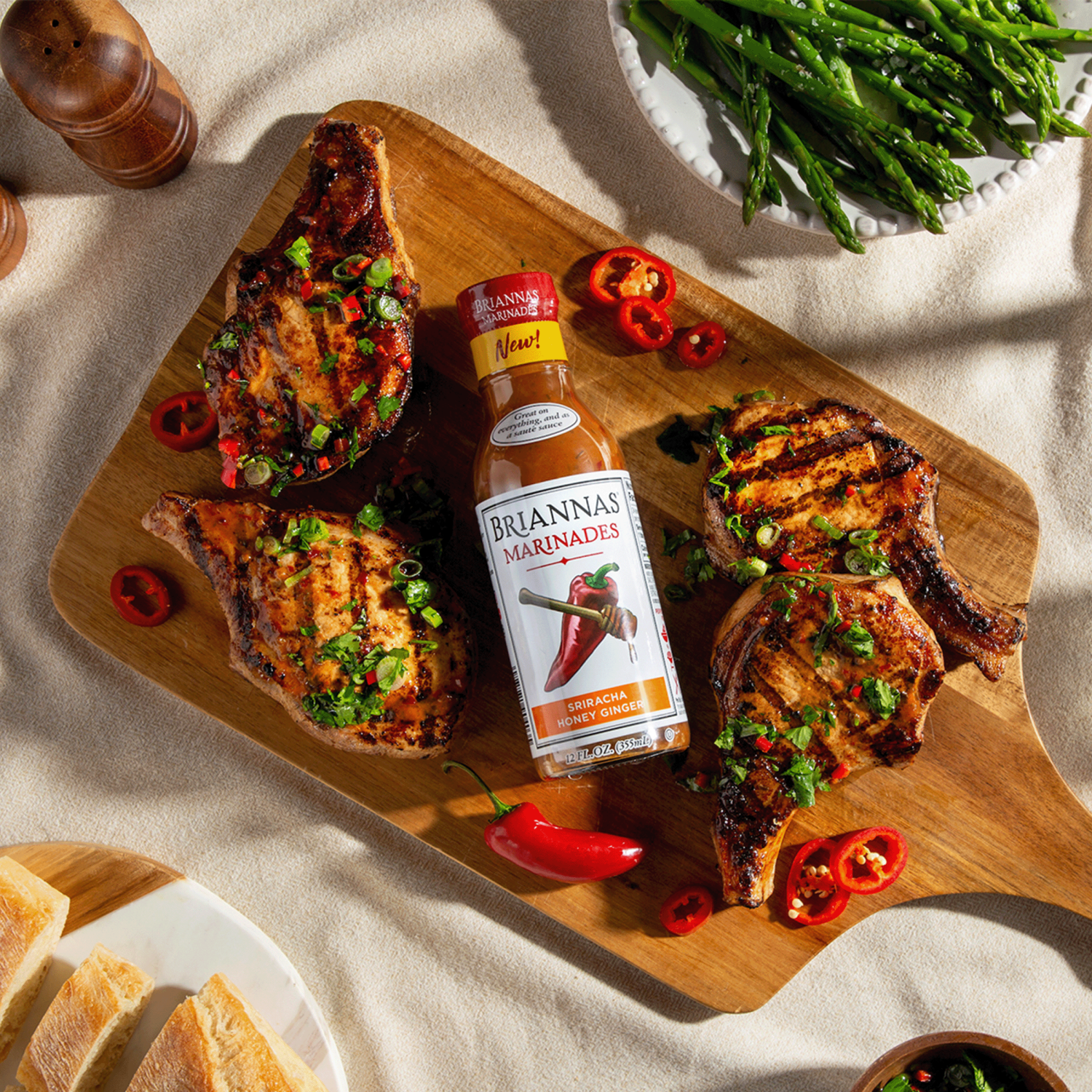 slide 4 of 4, BRIANNAS Sriracha Honey Ginger Marinades 12 fl oz, 12 oz