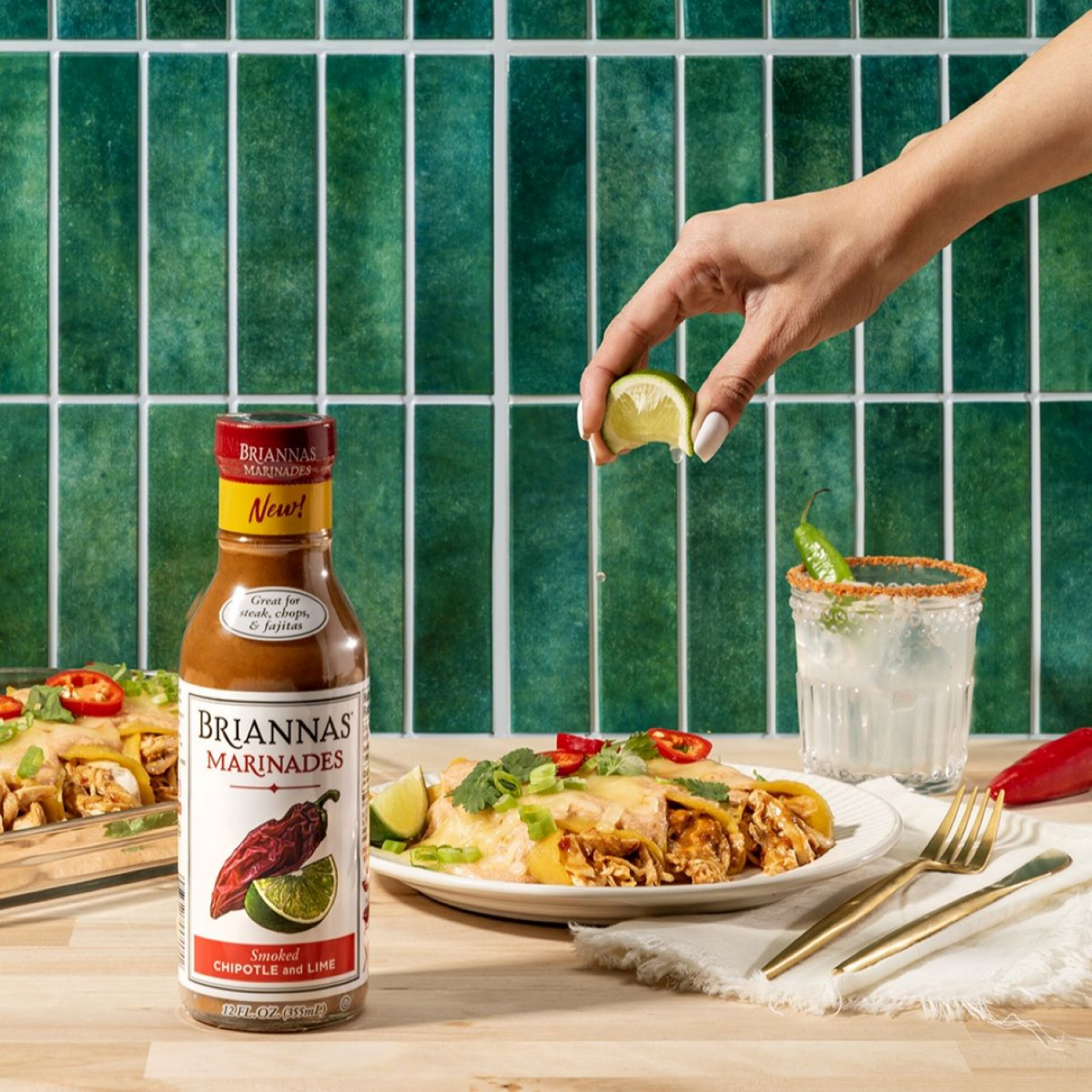 slide 3 of 6, Briannas Marinades, Smoked Chipotle And Lime 12 Fl Oz, 12 fl oz