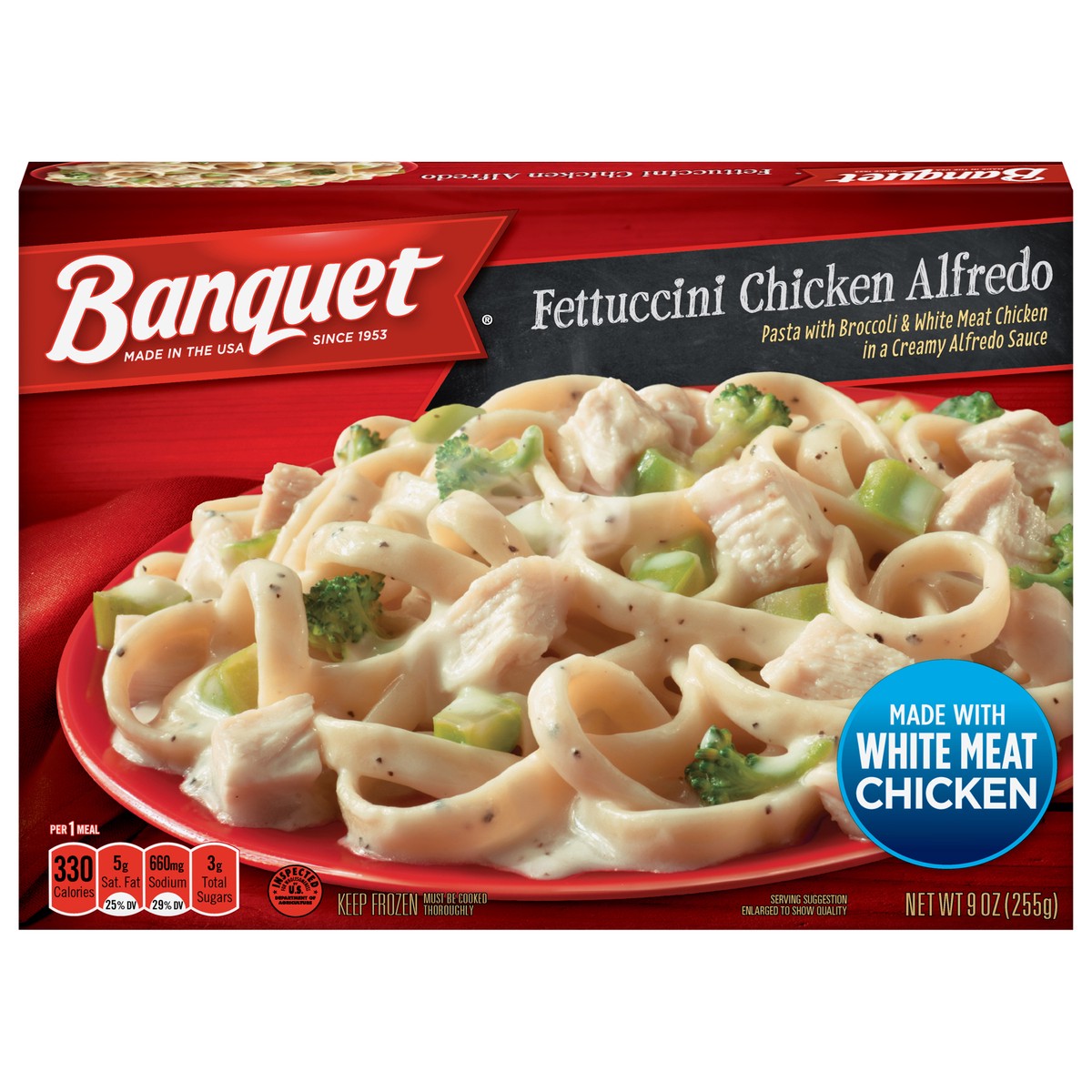 slide 1 of 5, Banquet Classic Fettuccini Chicken Alfredo, 9 oz, 9 oz