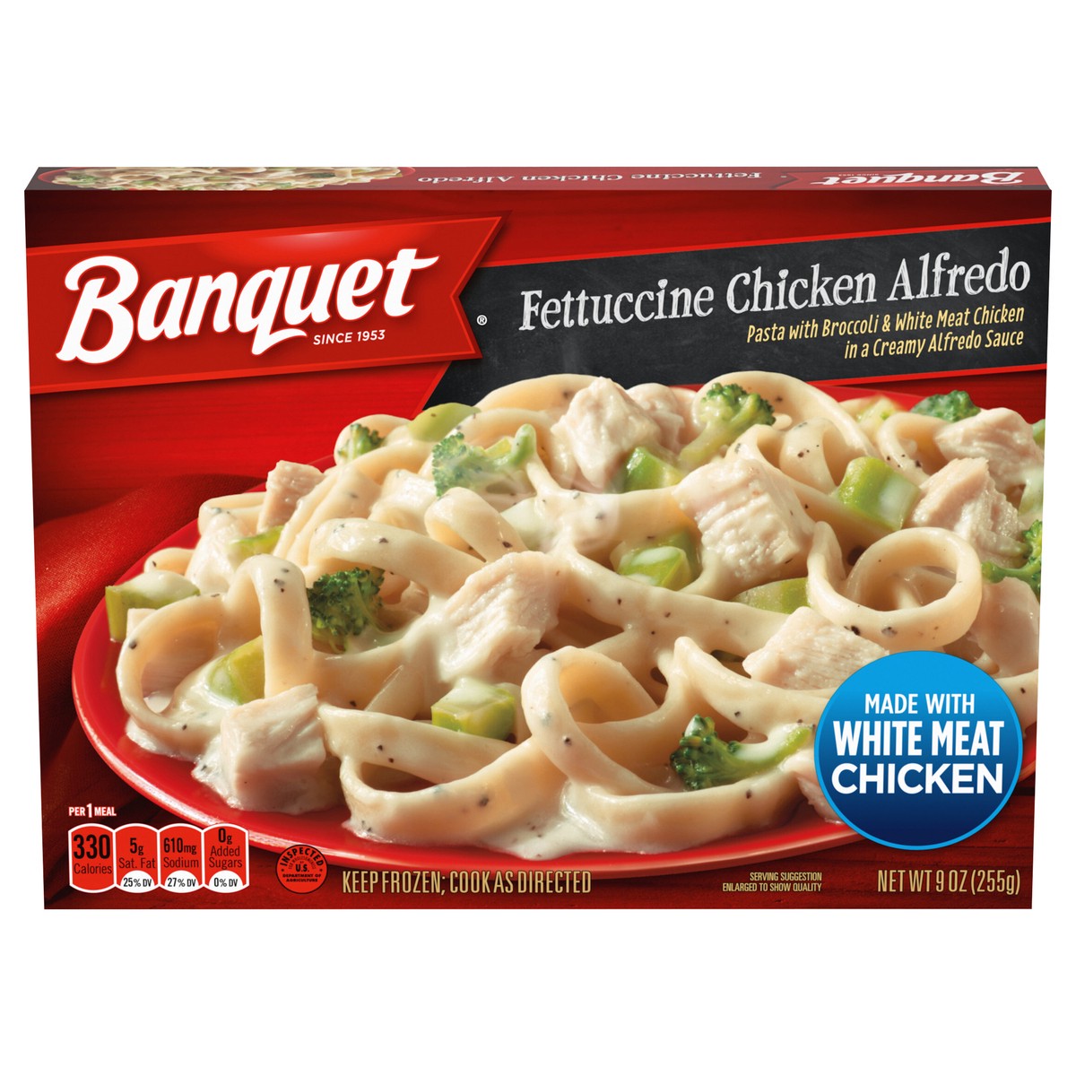 slide 1 of 5, Banquet Classic Fettuccini Chicken Alfredo, 9 oz, 9 oz