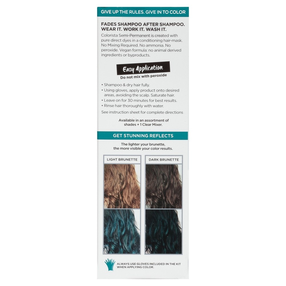 slide 5 of 8, L'Oréal Colorista Semi-Permanent for Brunette Hair - Teal, 4 fl oz