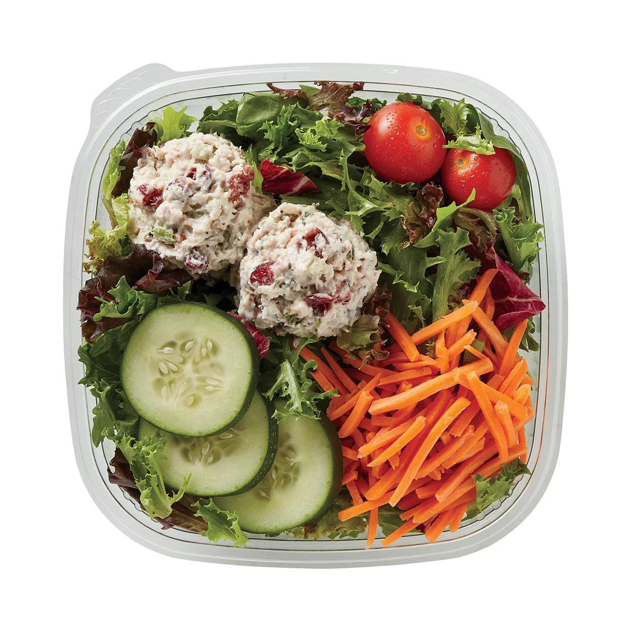 slide 1 of 1, Meal Simple by H-E-B Garden Entrée Salad & Cranberry Pecan Turkey Salad, 1 ct