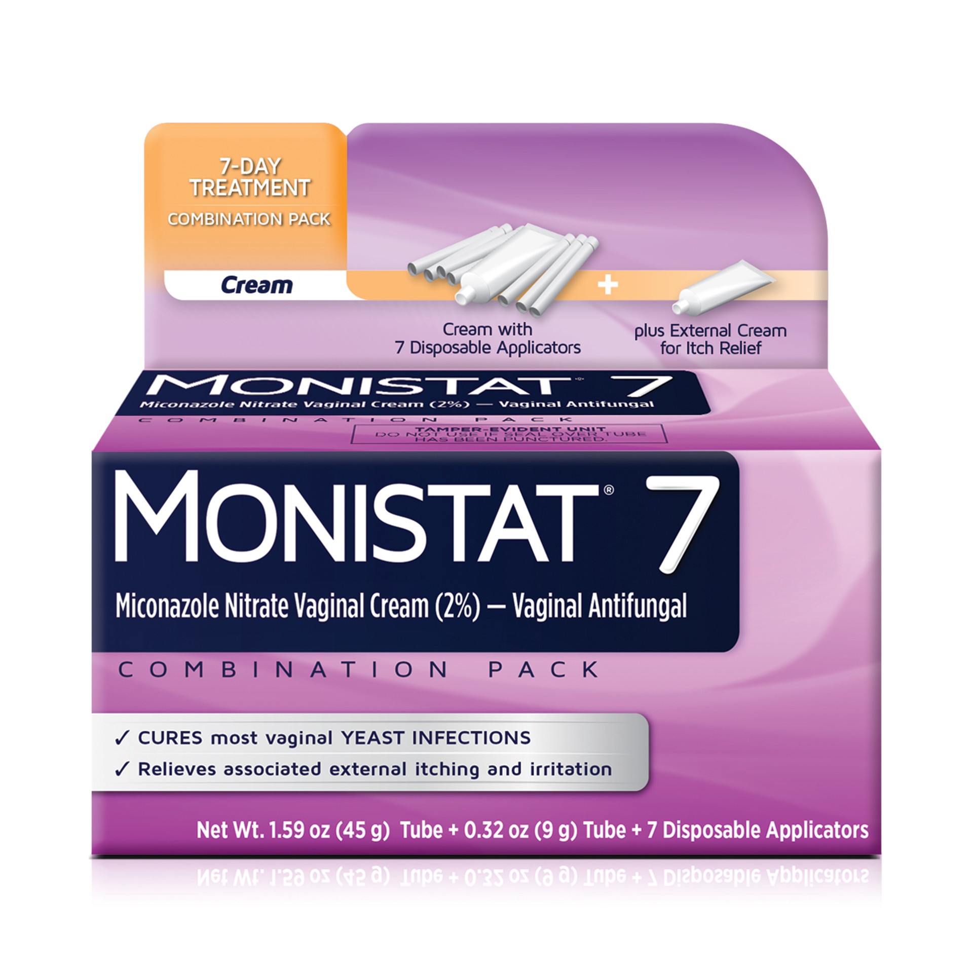 slide 1 of 2, Monistat 7 Day Yeast Infection Treatment, 7 Disposable Miconazole Cream Tubes & External Itch Cream, 1 set