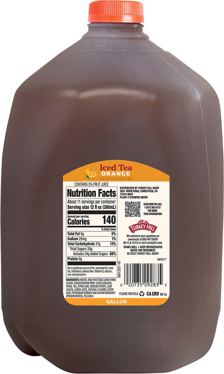 slide 2 of 3, Turkey Hill Orange Flavored Iced Tea - 1 gal, 1 gal