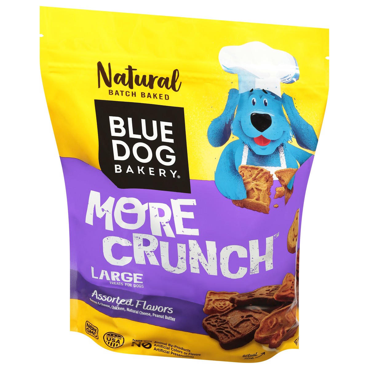 slide 2 of 14, Blue Dog Bakery More Crunch Assorted Flavors Treats for Dogs Large 2 kg, 1.22 kg