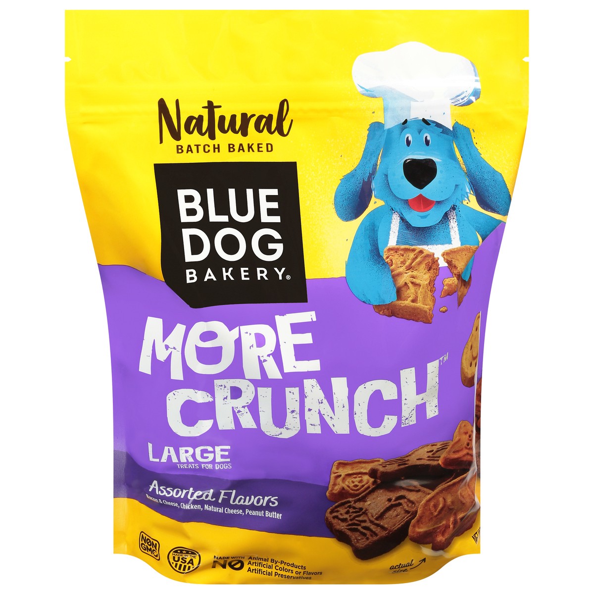 slide 8 of 14, Blue Dog Bakery More Crunch Assorted Flavors Treats for Dogs Large 2 kg, 1.22 kg