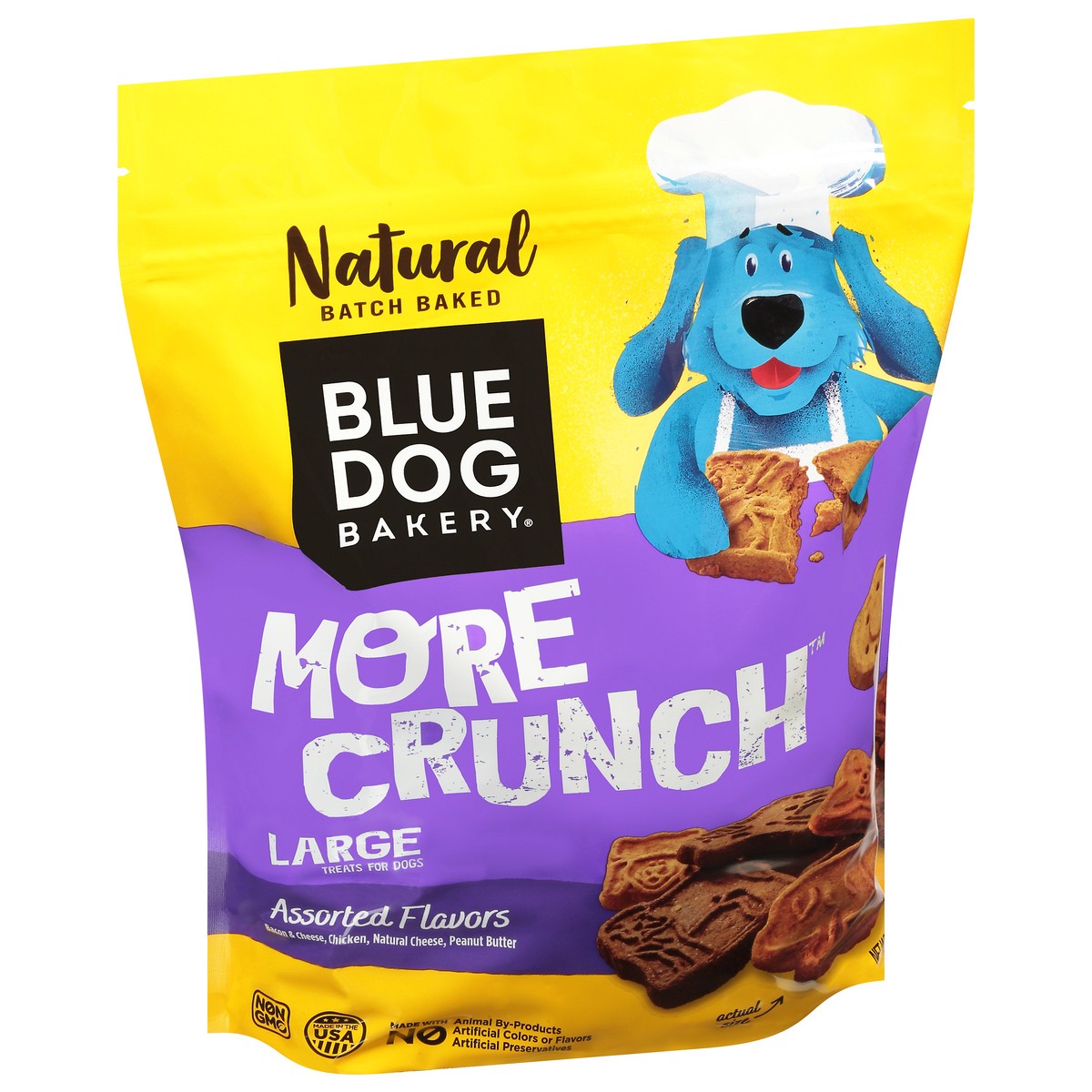 slide 9 of 14, Blue Dog Bakery More Crunch Assorted Flavors Treats for Dogs Large 2 kg, 1.22 kg