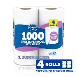 Kroger 1000 Sheets Per Roll Toilet Paper