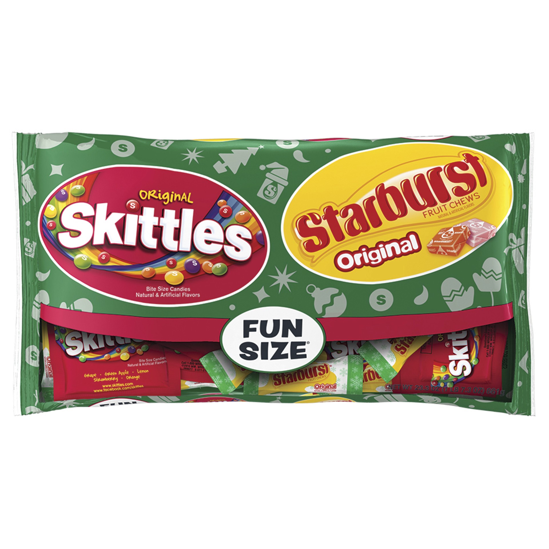 slide 1 of 3, Mixed Skittles and Starburst Christmas Tinsel Treats (6.5-oz. Package), 23.3 oz