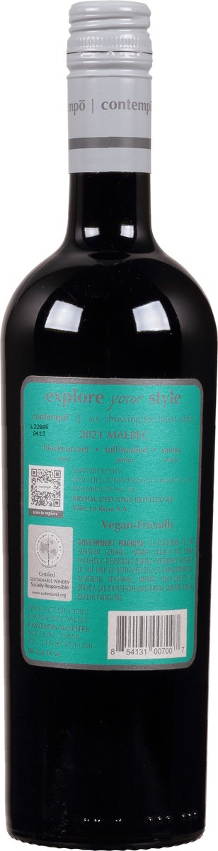 slide 4 of 9, Contempo Malbec, 750 ml