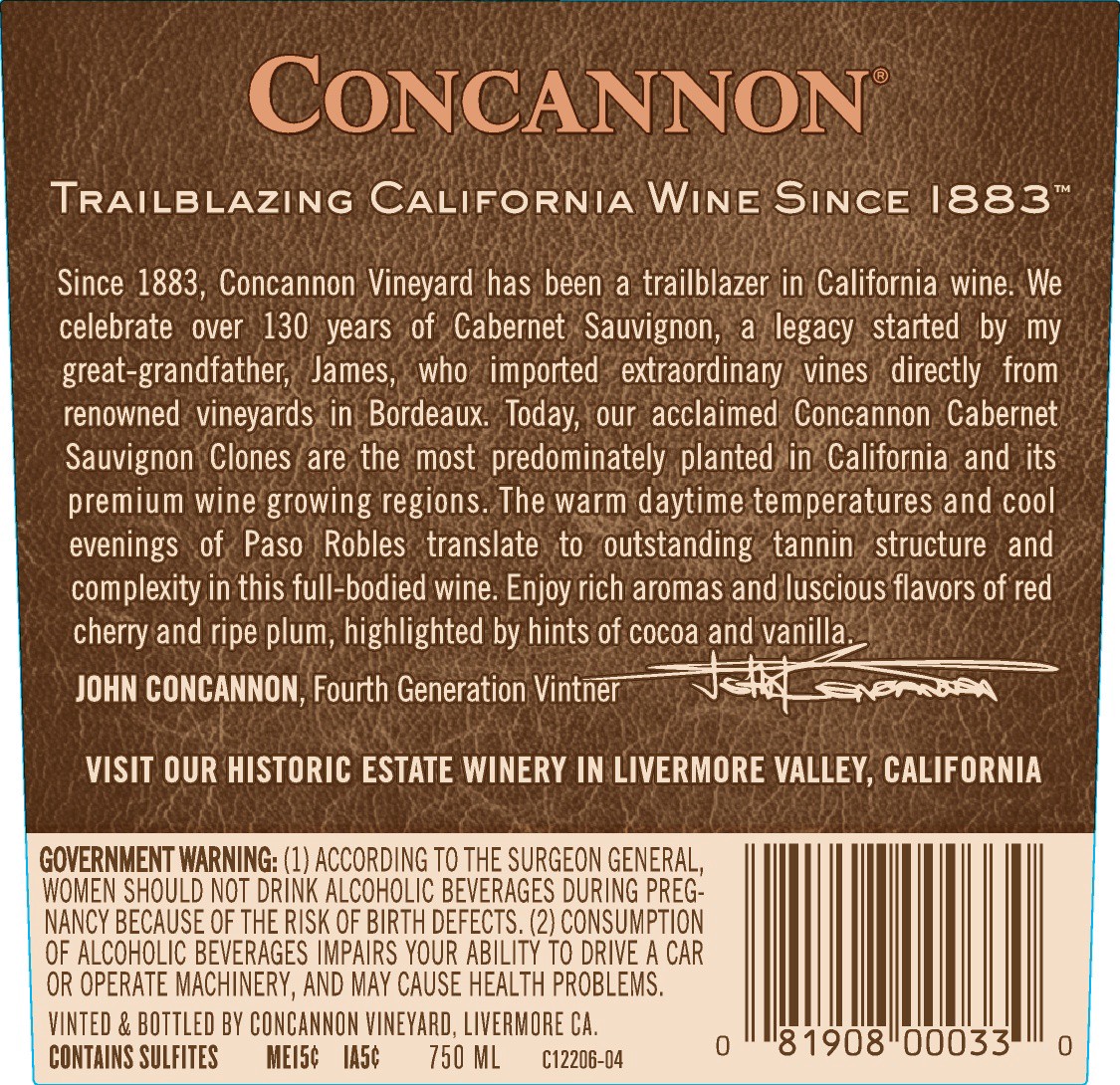 slide 3 of 5, Concannon Vineyard Cabernet Sauvignon 750 ml, 750 ml