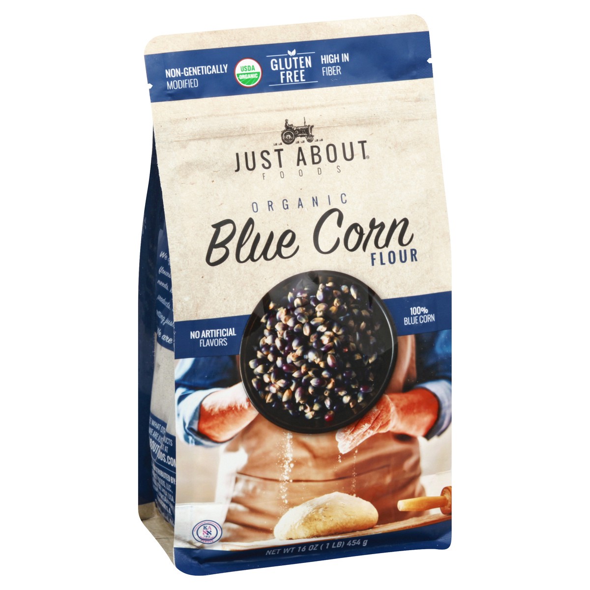 slide 2 of 9, Just About Foods Organic Blue Corn Flour 16 lb, 16 lb
