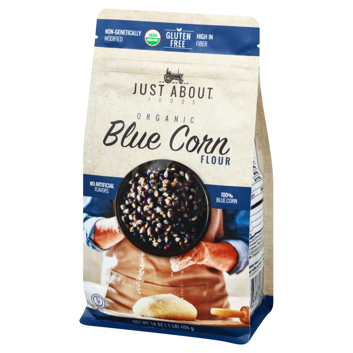 slide 3 of 9, Just About Foods Organic Blue Corn Flour 16 lb, 16 lb