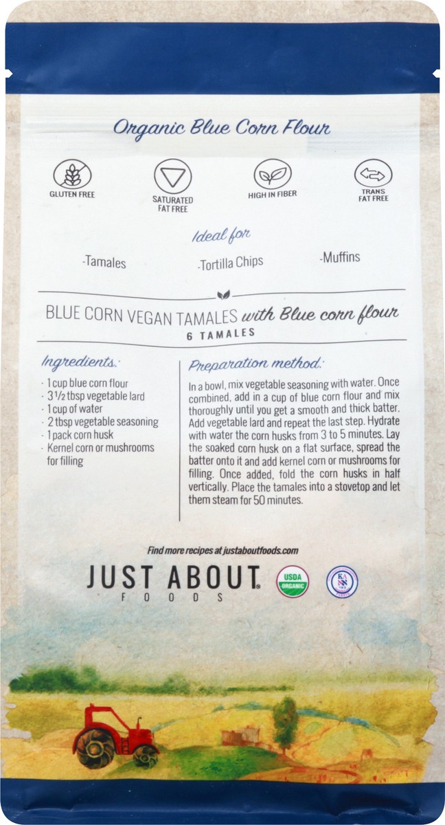 slide 5 of 9, Just About Foods Organic Blue Corn Flour 16 lb, 16 lb