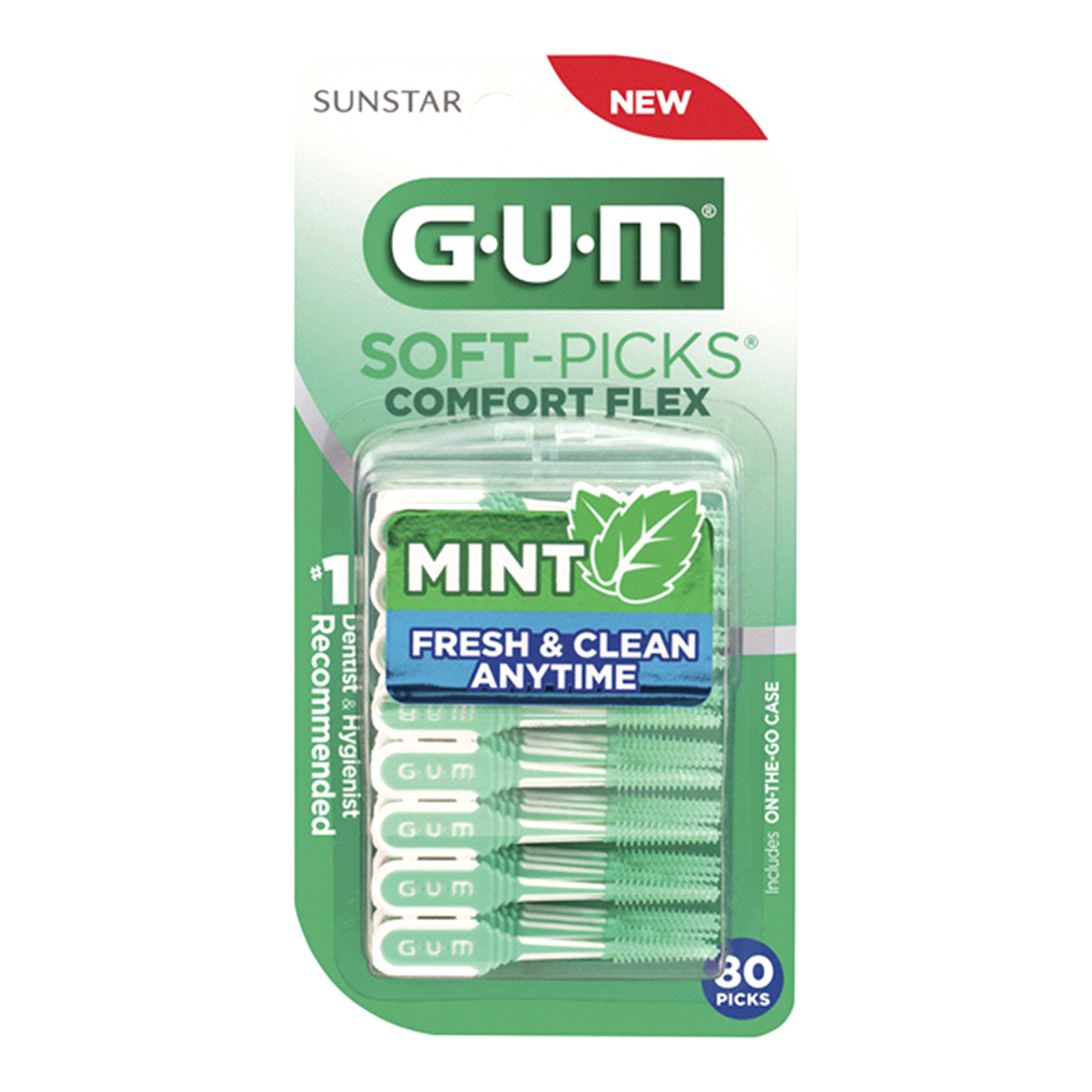 slide 1 of 17, G-U-M Soft-Picks Comfort Flex Mint Picks, 80 ct