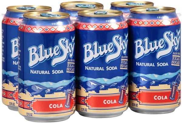slide 1 of 1, Blue Sky Natural Cola Soda, 6 ct; 12 fl oz