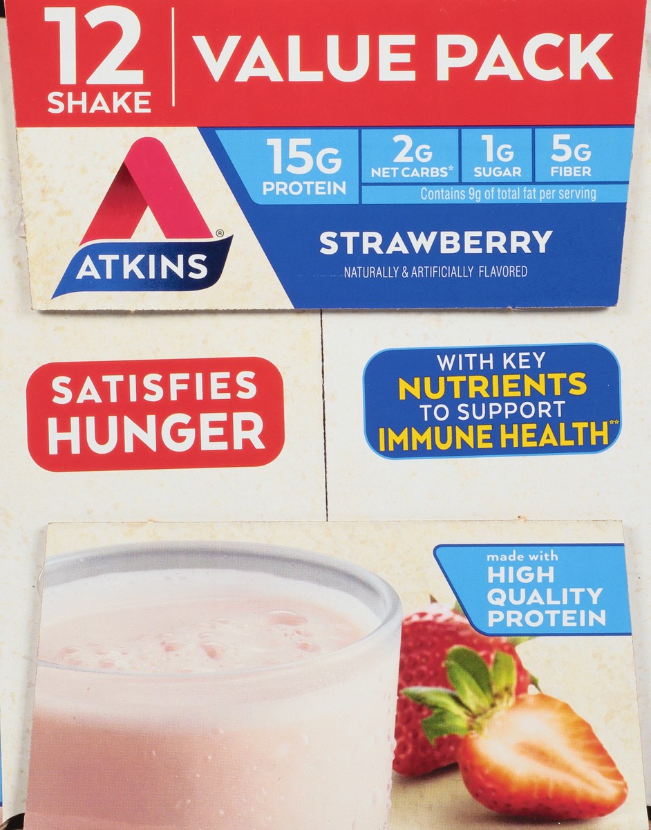 slide 4 of 9, Atkins Strawberry Shake, 12 ct