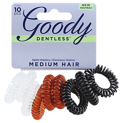 slide 1 of 1, Goody Dentless Elastics Spiral Medium, 10 ct