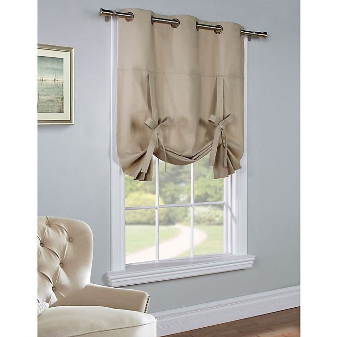 slide 1 of 1, Commonwealth Home Fashions 63-Inch Room-Darkening Grommet Top Tie-Up Window Curtain Panel - Khaki, 1 ct