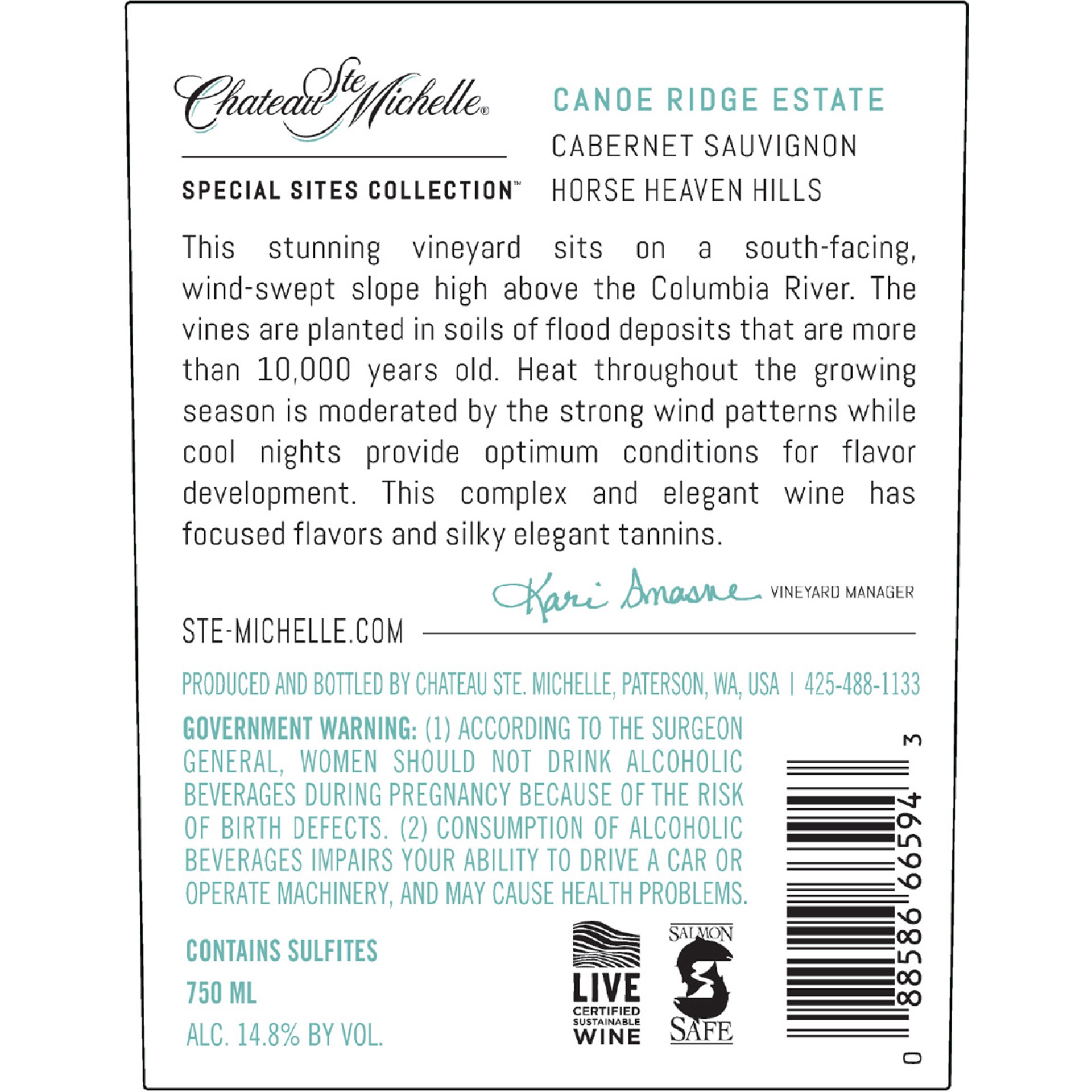 slide 3 of 3, Chateau Ste. Michelle Canoe Ridge Cabernet Sauvignon, 750 ml