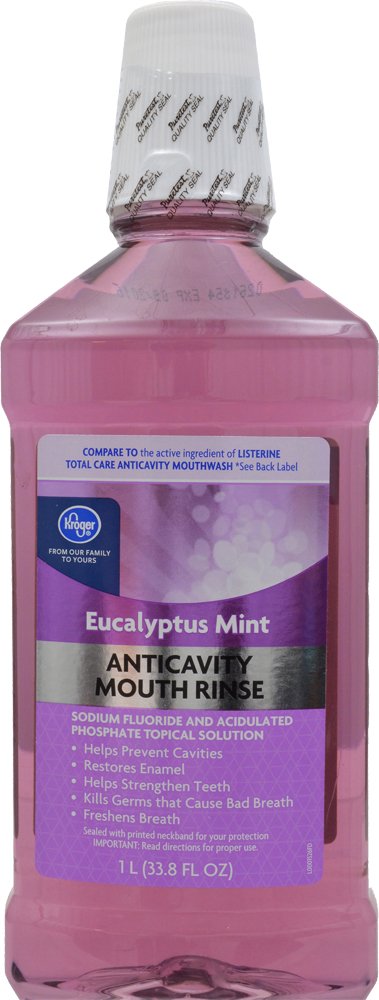 slide 1 of 1, Kroger Fluoride Rinse Eucalyptus Mint, 1 liter
