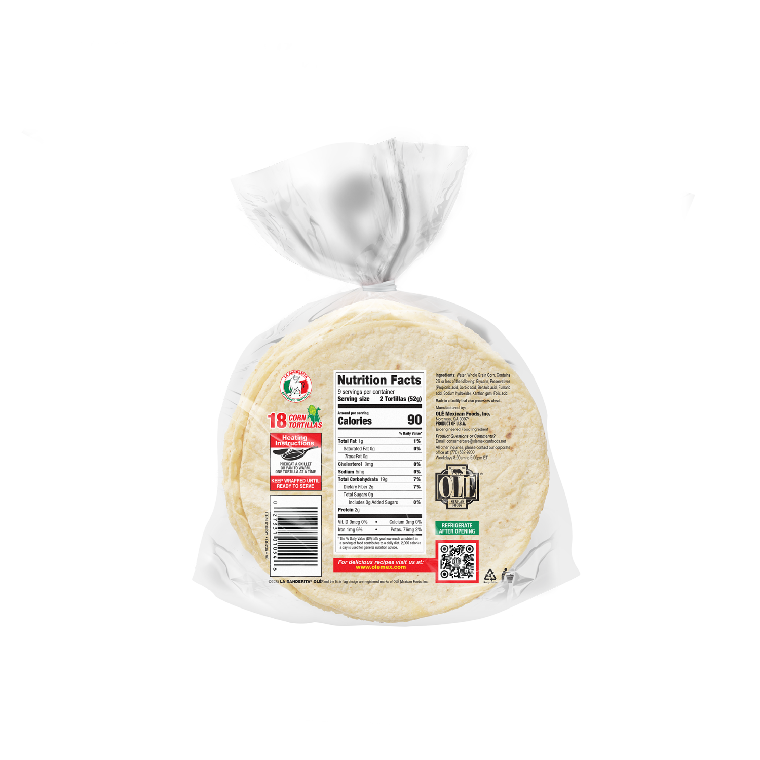 slide 2 of 4, La Banderita White Corn Tortillas 18 ea, 18 ct
