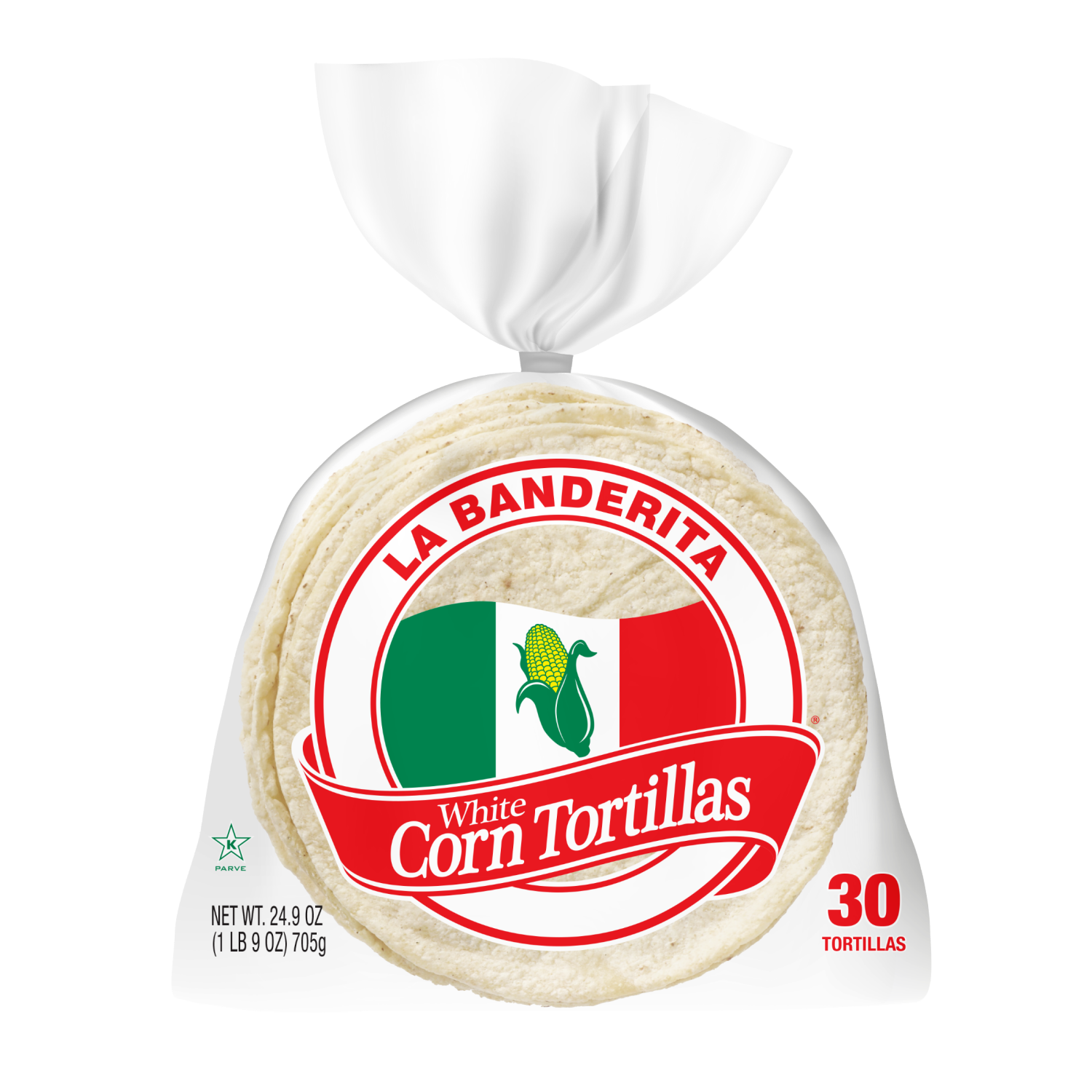 slide 1 of 5, La Banderita White Corn Tortilla, 30 ct