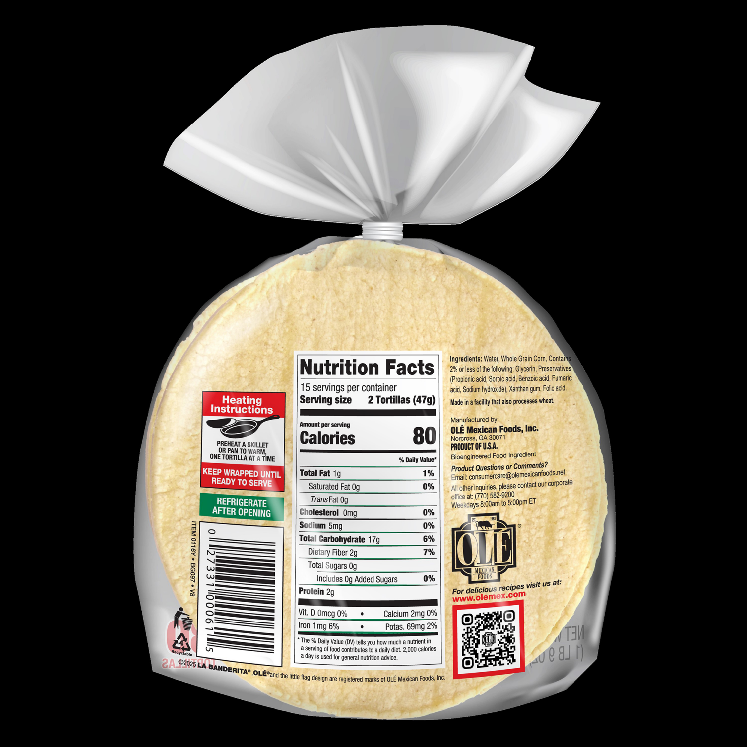 slide 2 of 5, La Banderita Corn Tortillas, 30 ct; 27 oz