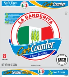 La Banderita Carb Counter 8" Flour Tortillas - Keto Certified