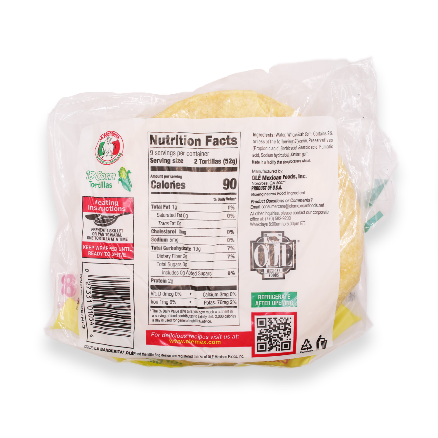 slide 2 of 2, La Banderita Corn Yellow Tortillas, 18 ct