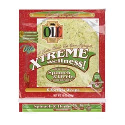 Olé Mexican Foods Olé Xtreme Wellness Spinach & Herbs, 10" Tortillas, Keto Friendly