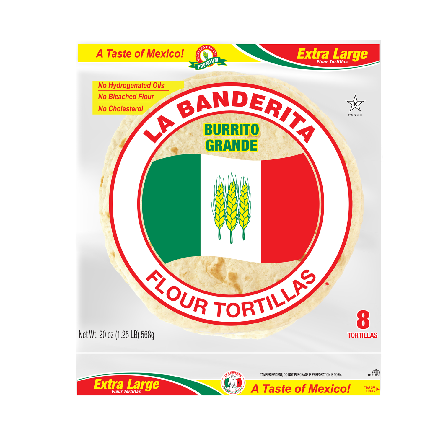 slide 1 of 6, La Banderita Burrito Grande Extra Large Flour Tortilla, 20 oz