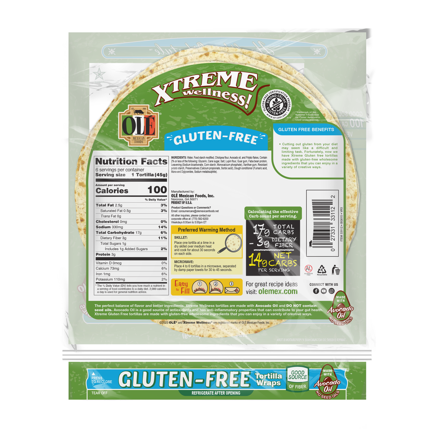 slide 2 of 5, Olé Mexican Foods Xtreme Wellness! Tortilla Wraps 6 ea, 6 ct