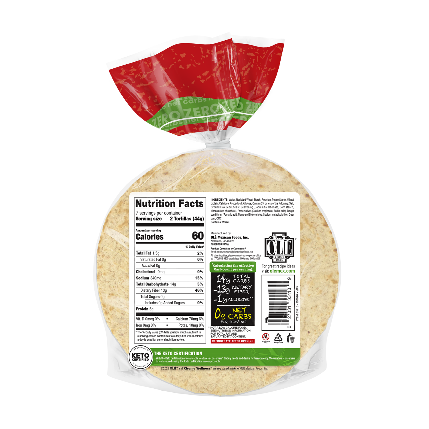 slide 2 of 5, Olé Mexican Foods Olé Xtreme Wellness Street Taco Zero Net Carbs Flour Tortillas, Keto Certified, 14 ct
