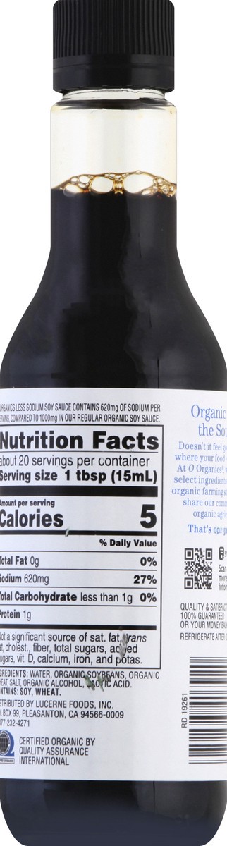 slide 6 of 7, O Organics Soy Sauce Less Sodium - 10 Fl. Oz.,