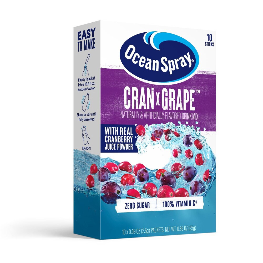 slide 2 of 4, Ocean Spray® CranxGrape™ Powder Drink Mix, 10 ct; 0.09 oz
