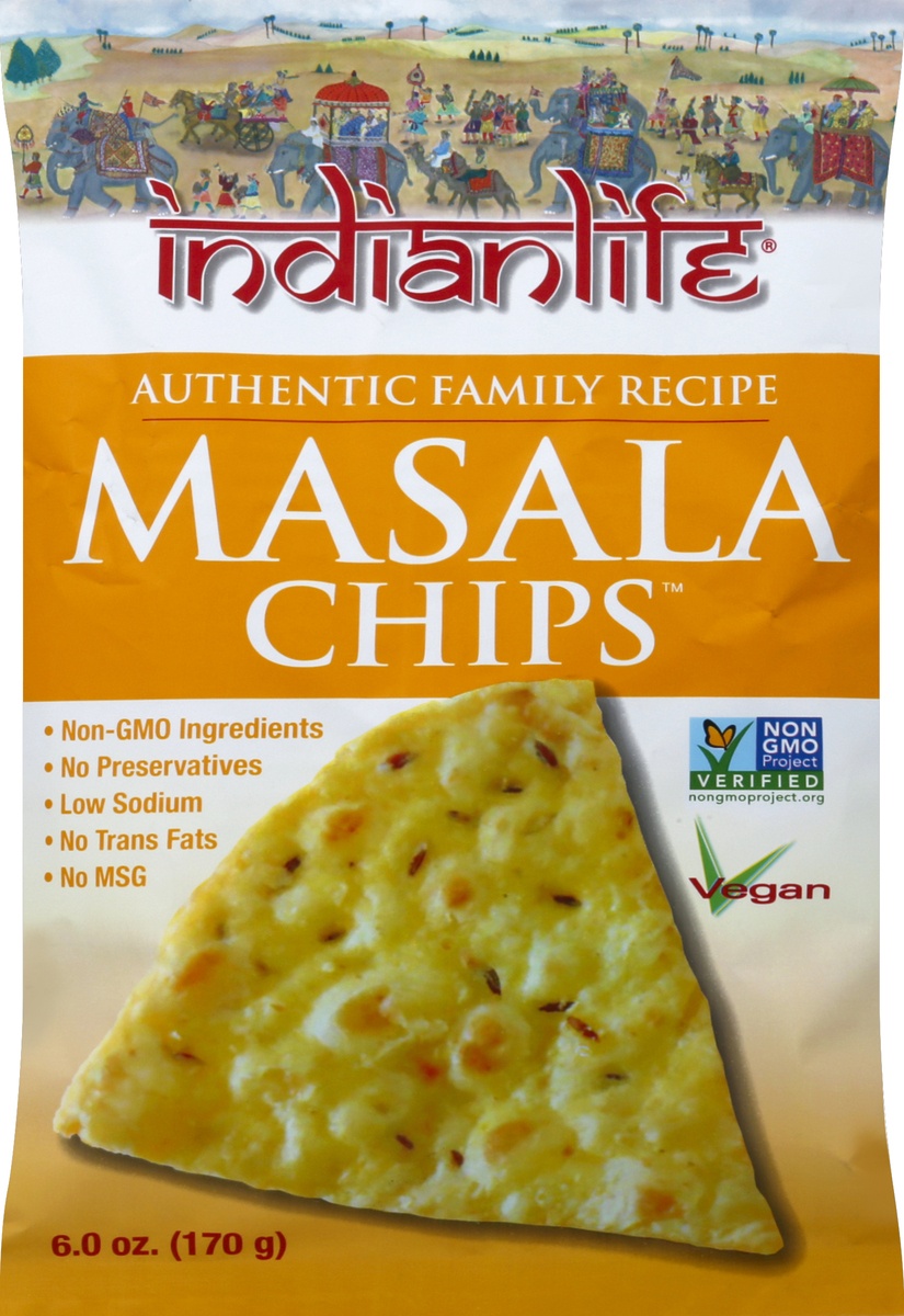 slide 3 of 5, Indianlife Masala Chips, 6 oz