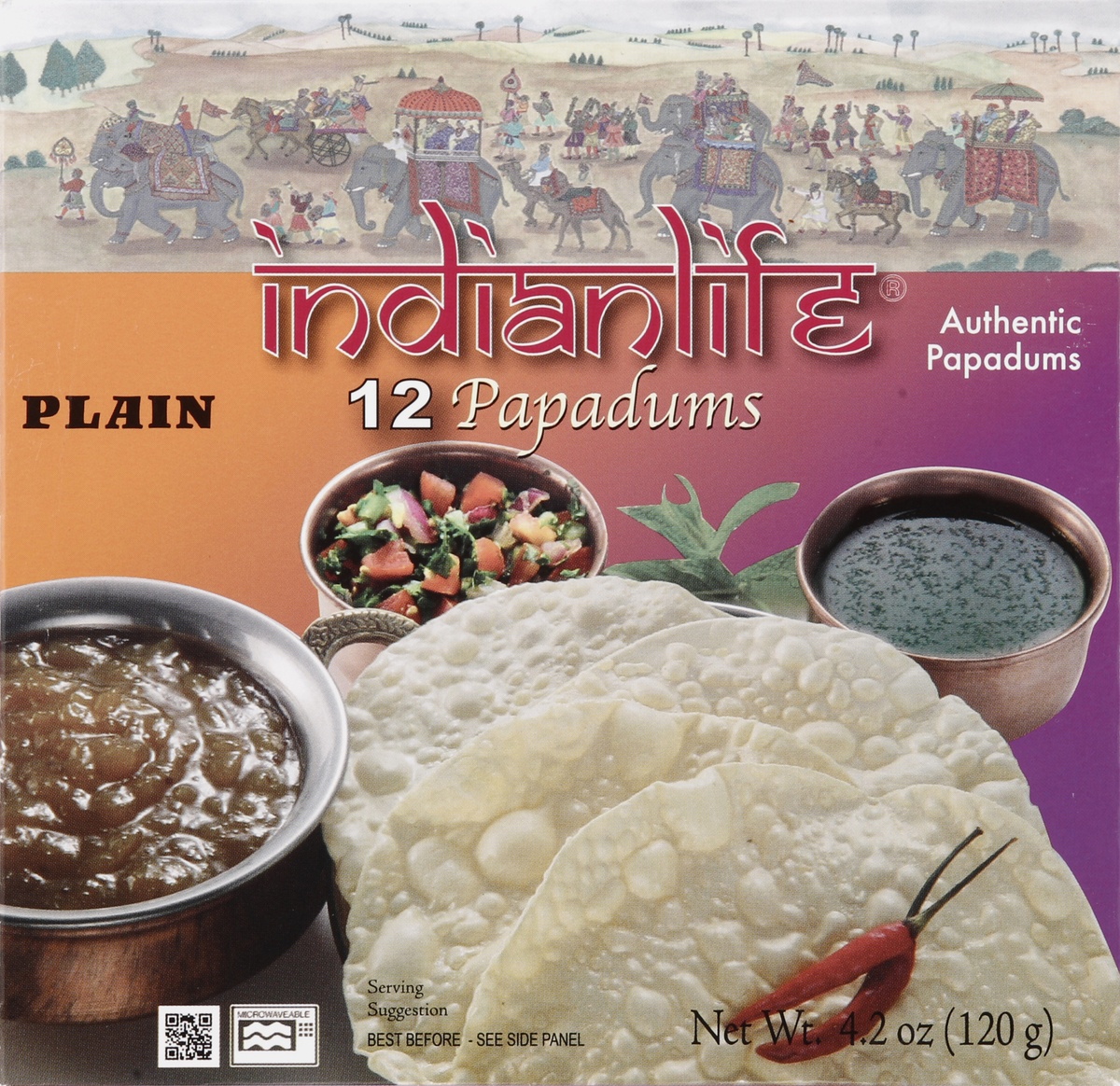 slide 2 of 4, Indianlife Plain Papadums, 12 ct; 4.2 oz