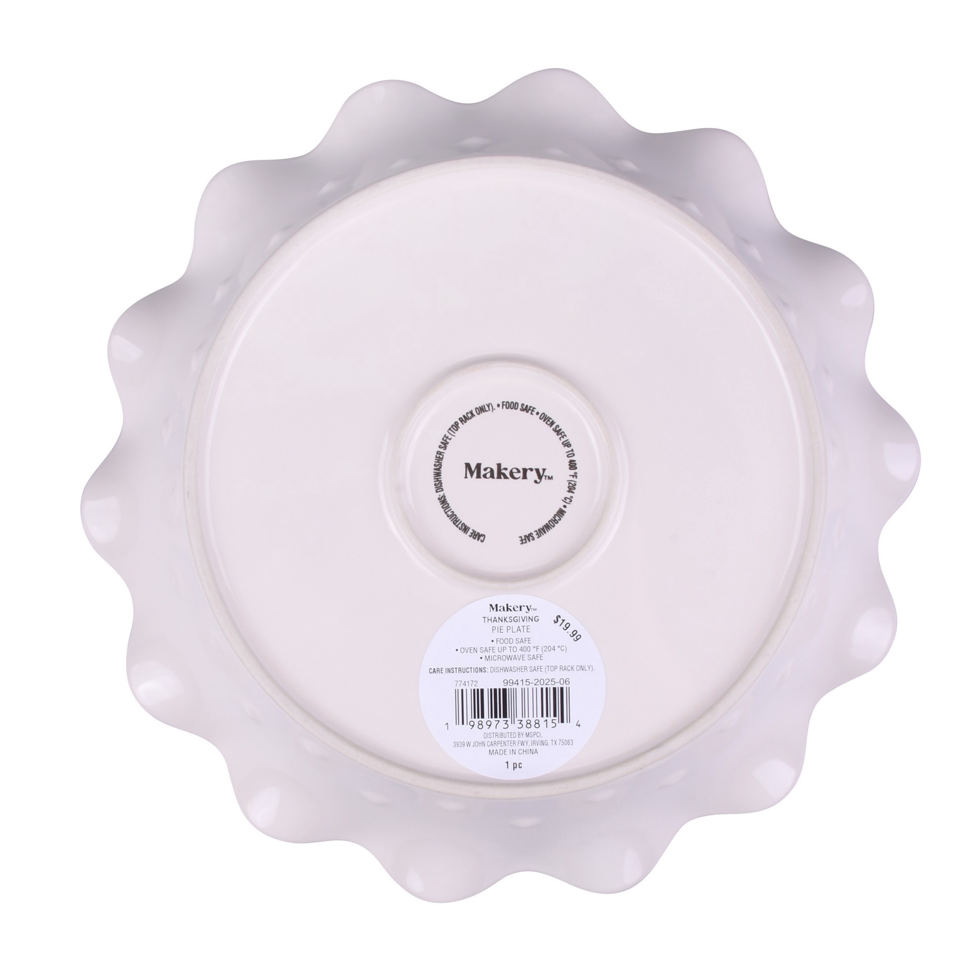 slide 2 of 4, 10" Cream Ceramic Pie Plate By Makery, 10 in