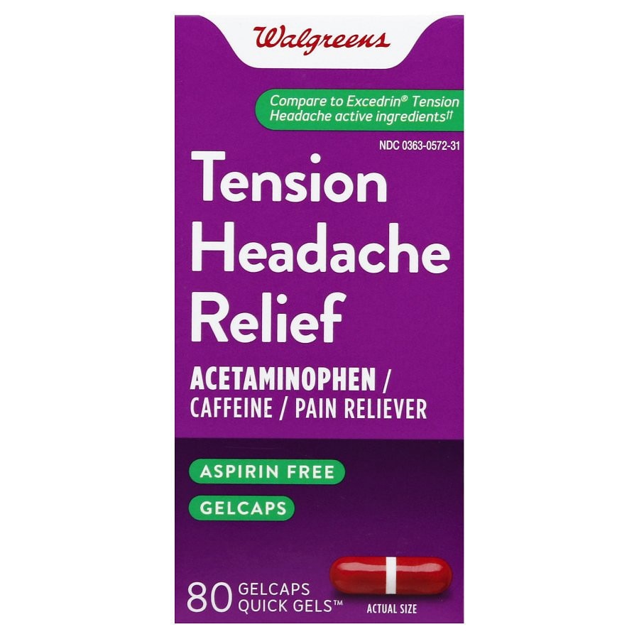 slide 1 of 1, Walgreens Tension Headache Relief Gelcaps, 80 ct