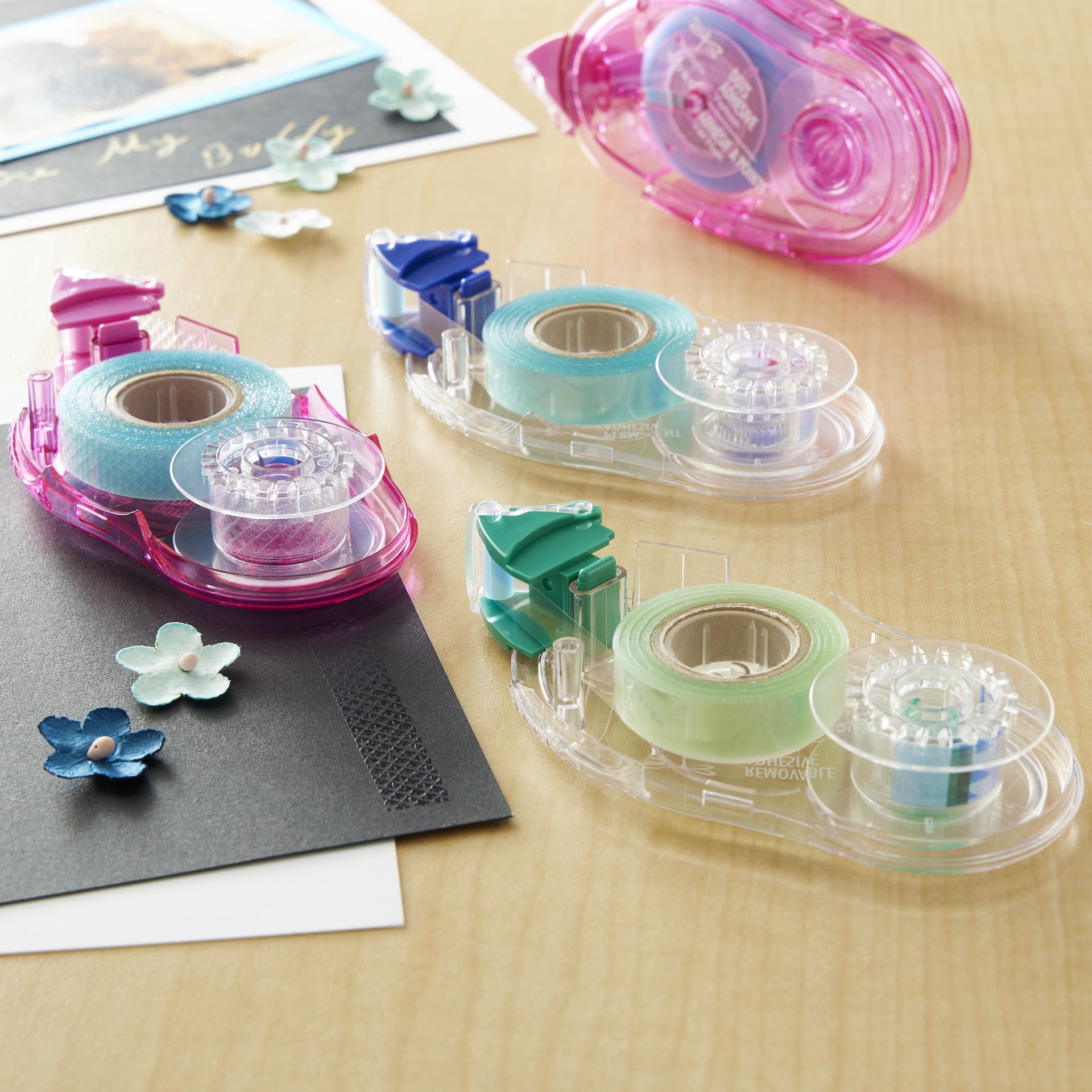 slide 4 of 8, Tombow Assorted Adhesive Tape Runner Refills, 1/3 in x 39 ft