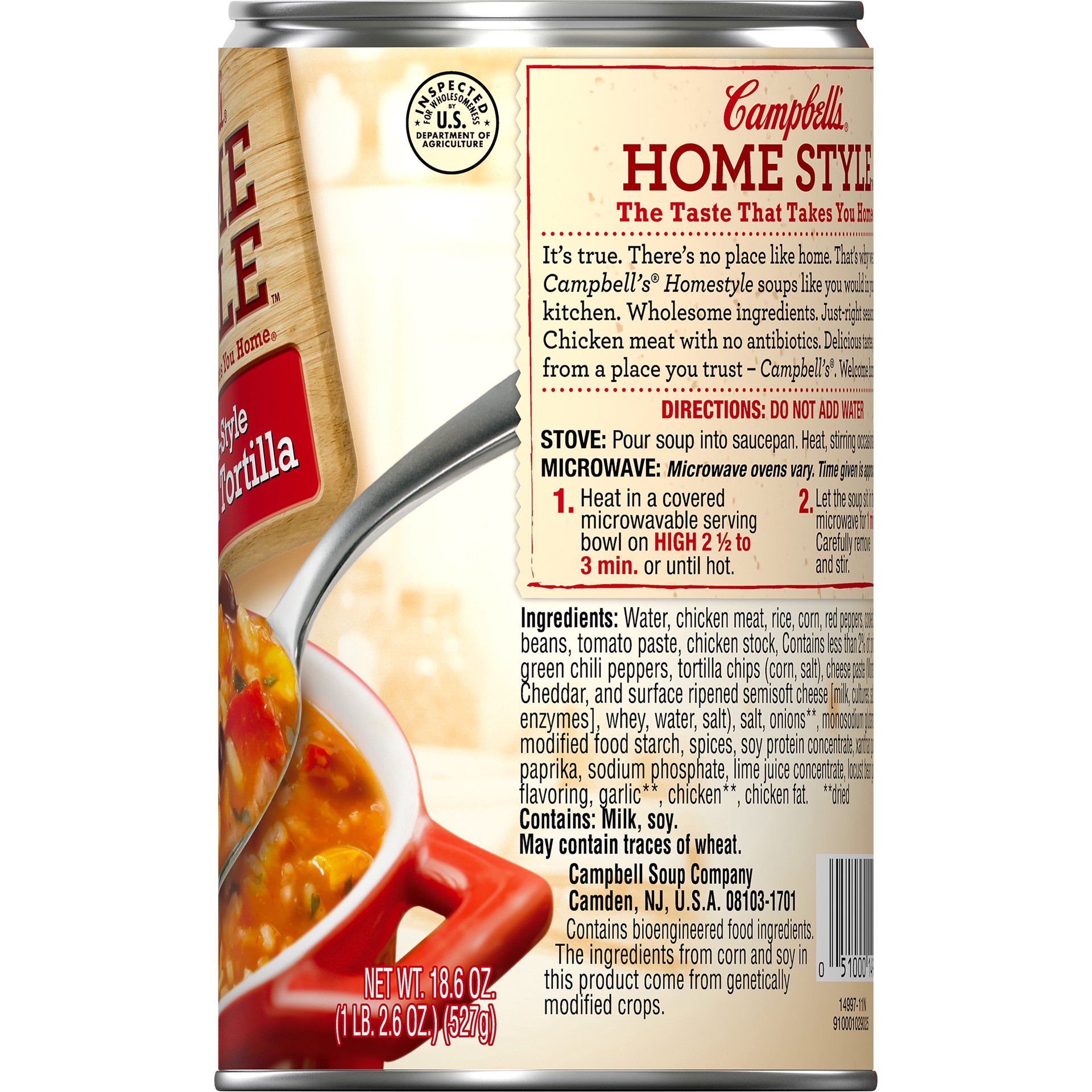 slide 5 of 5, Campbell's Homestyle Soup, Mexican Style Chicken Tortilla Soup, 18.6 Oz Can, 18.6 oz
