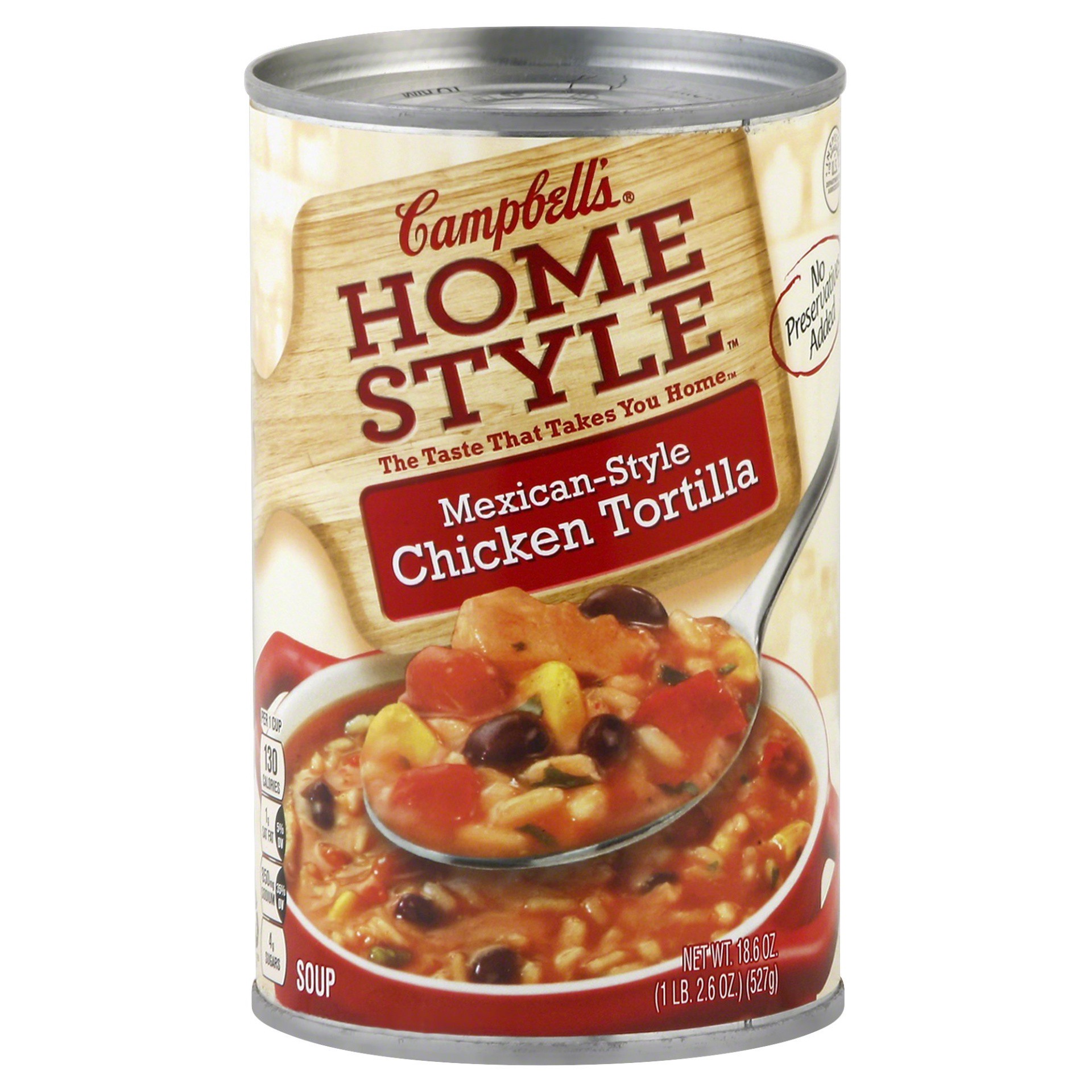 slide 1 of 5, Campbell's Homestyle Soup, Mexican Style Chicken Tortilla Soup, 18.6 Oz Can, 18.6 oz