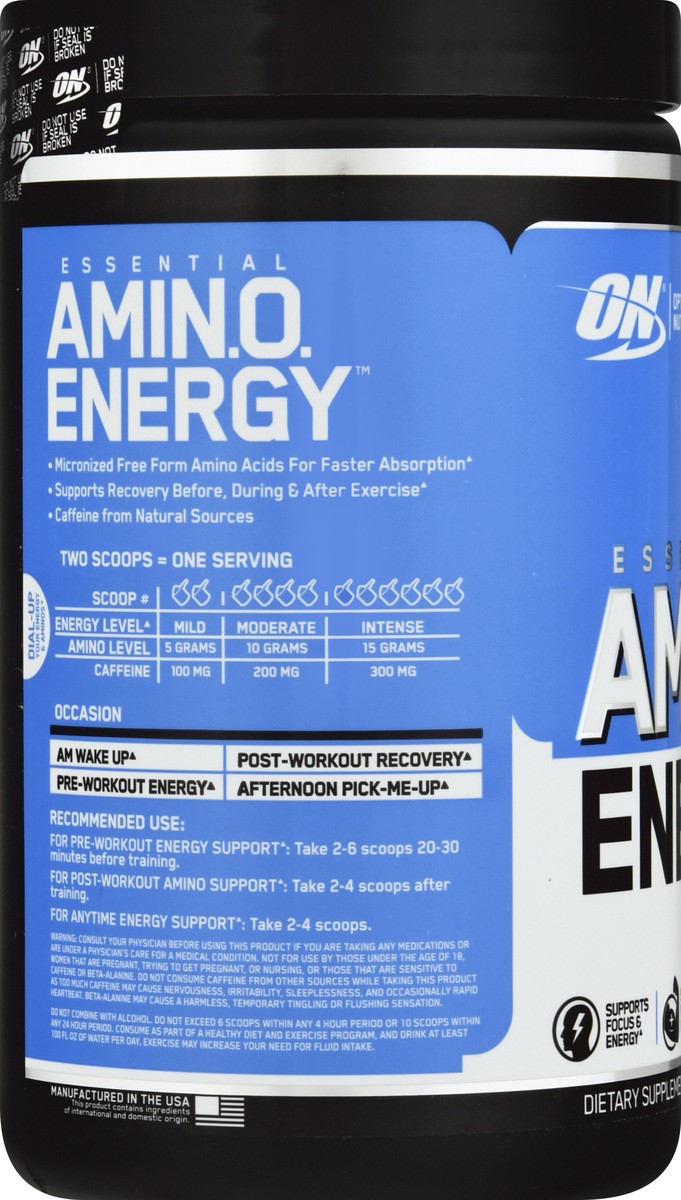 slide 4 of 12, Optimum Nutrition Essential Blueberry Lemonade Amino Energy 9.5 oz, 9.5 oz