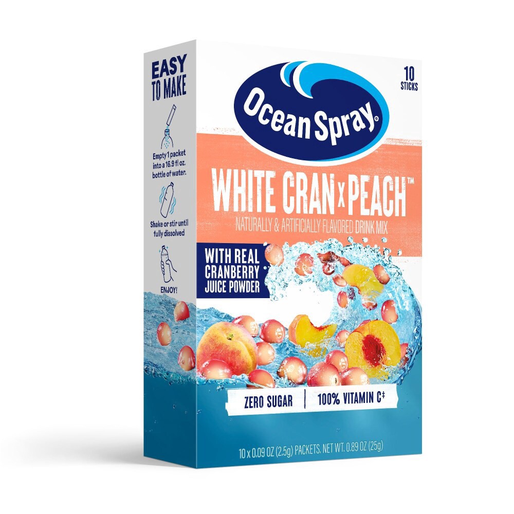 slide 1 of 2, Ocean Spray® White CranxPeach™ Powder Drink Mix, 10 ct; 0.09 oz