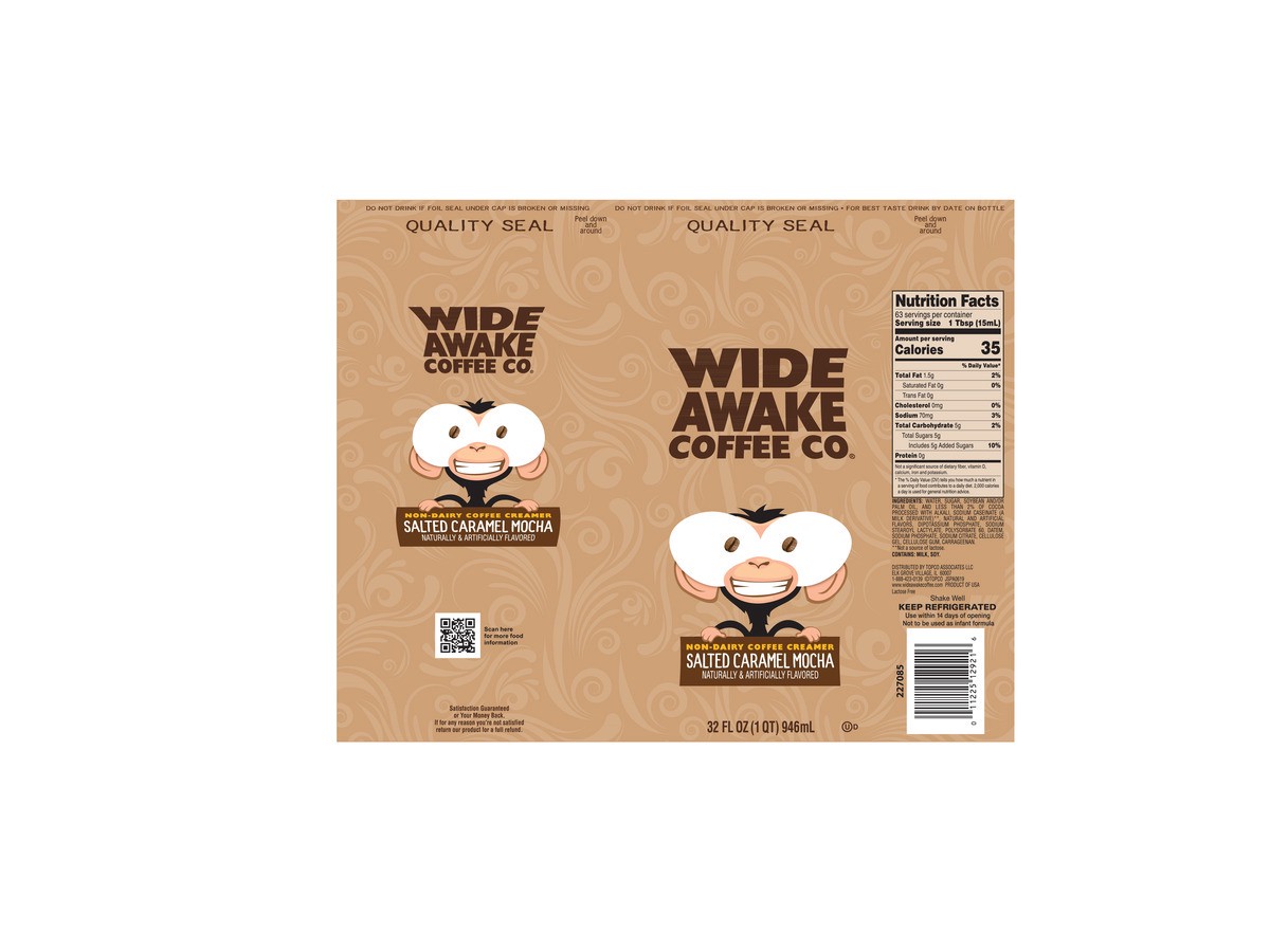 slide 12 of 14, Wide Awake Coffee Co. Salted Caramel Mocha Coffee Creamer 32 oz, 32 oz