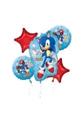 Helium Balloon Bouquet, Sonic the Hedgehog, 5 Count