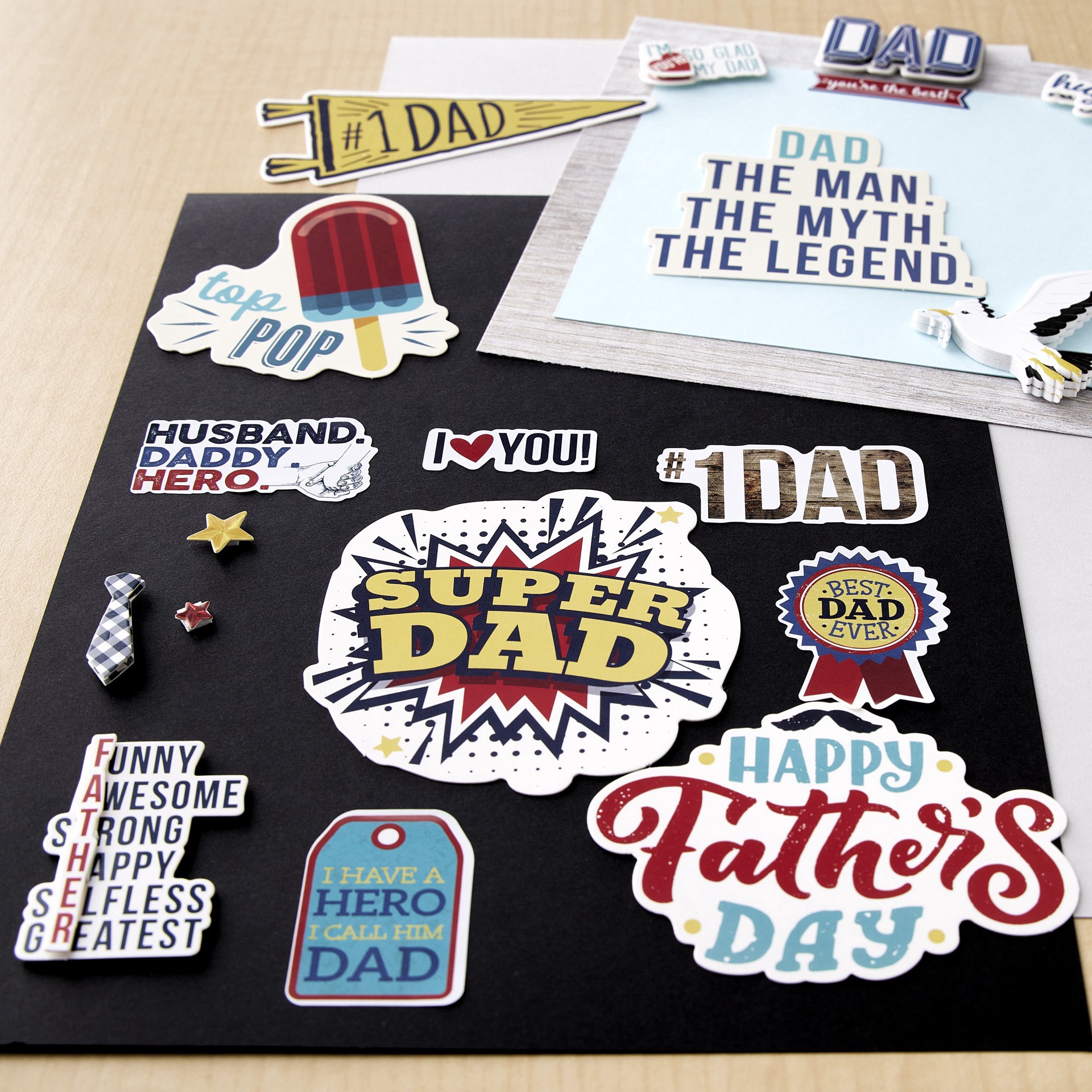 slide 2 of 6, Father Stickers By Recollections, 3.87 in x 7 in