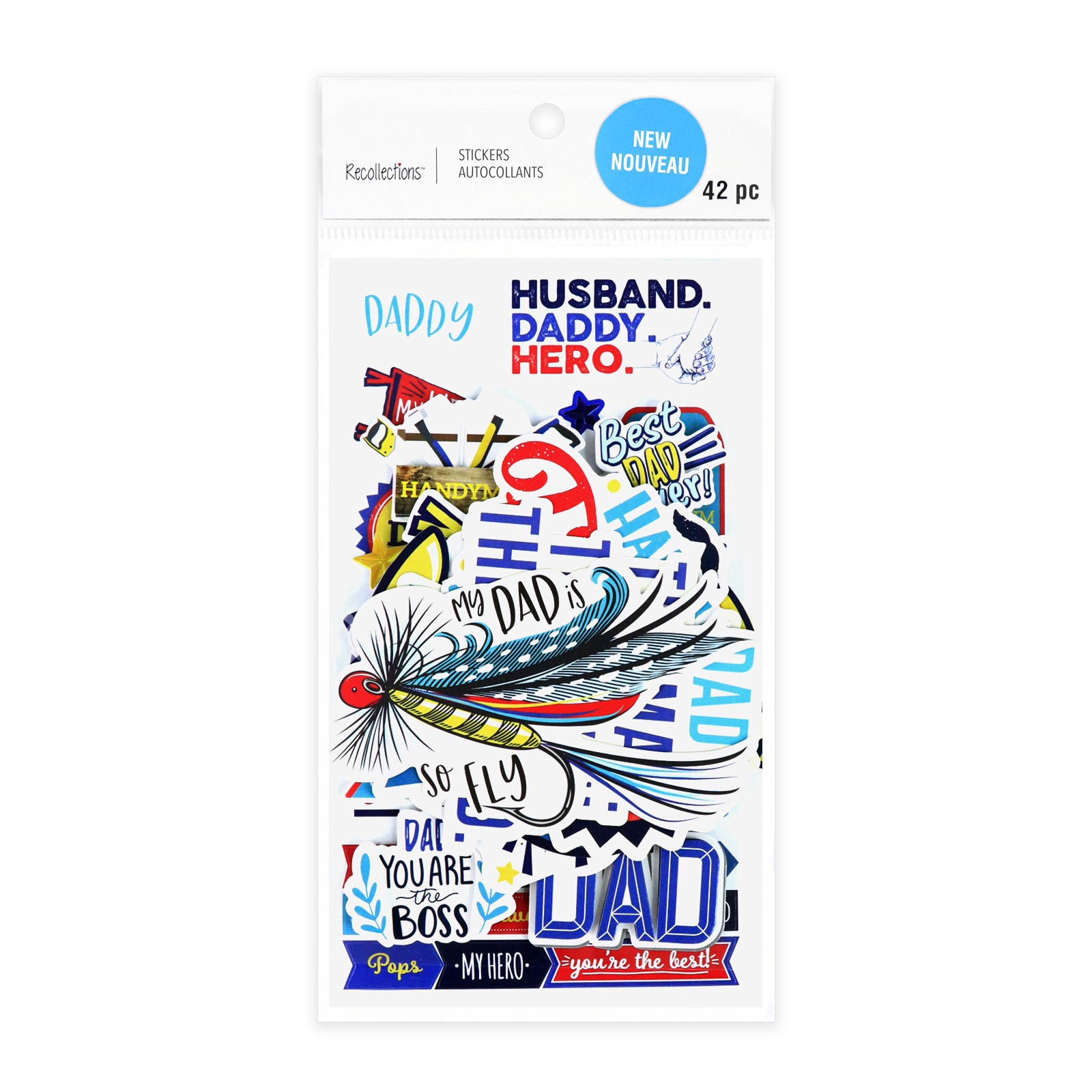 slide 3 of 6, Father Stickers By Recollections, 3.87 in x 7 in